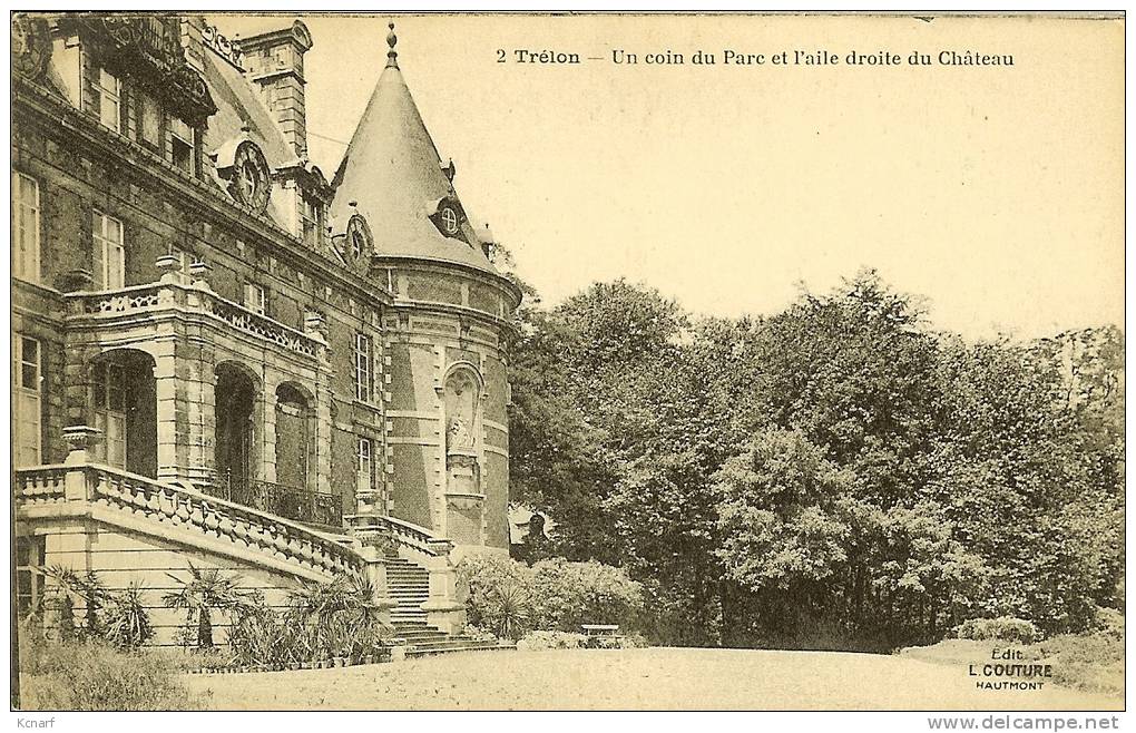 CP De TRELON " Un Coin Du Parc Et L'aile Droite Du Château " . - Avesnes Sur Helpe