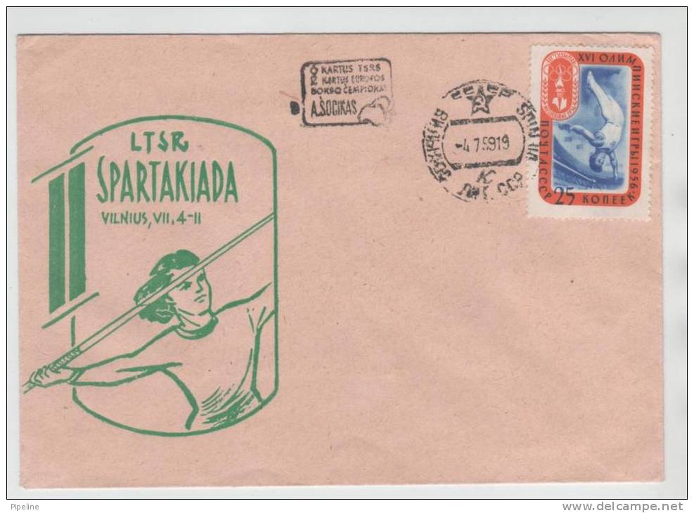 USSR FDC 4-7-1959 Spartakiade Vilnius With Cachet - FDC