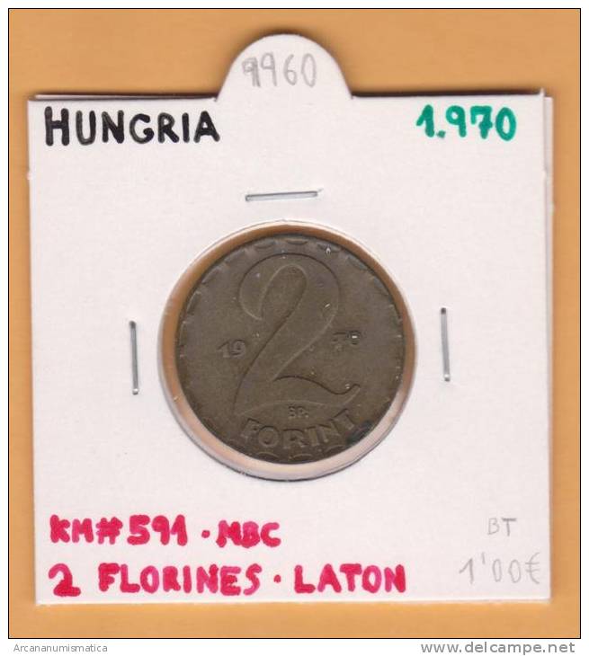 HUNGRIA  2  FLORINES   1.970     LATON   KM#591     MBC/VF             DL-9960 - Ungarn