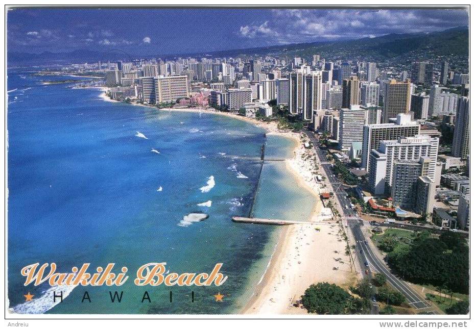 USA United States Hawaii, Waikiki Beach, Honolulu Aerial View Circulated To Romania - Honolulu