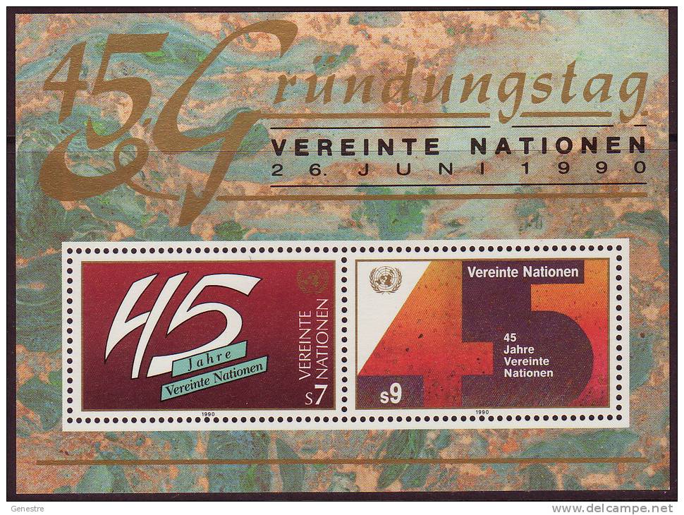 ONU Vienne - 1990 - Bloc 5 ** (MNH) - 45ème Anniv Des Nations Unies - Blocks & Sheetlets