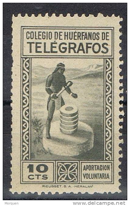 Huerfanos De Telegrafos, 10 Cts Indio, Aportacion Voluntaria. * - Wohlfahrtsmarken