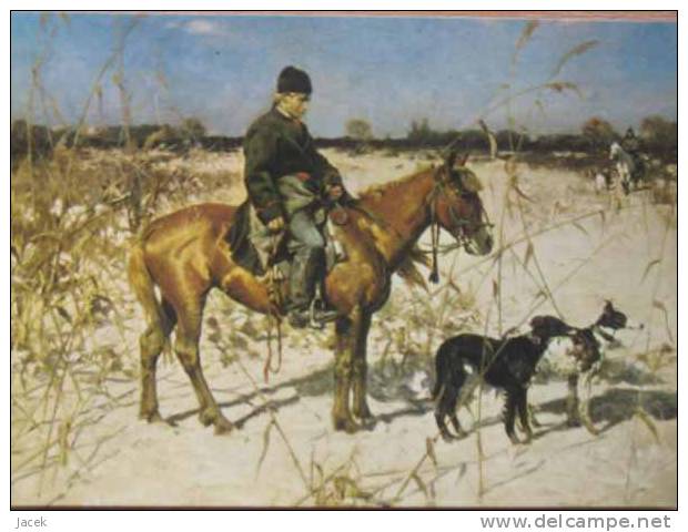 Hunting /la Chasse/  La Position   Painter  Alfred Wierusz - Kowalski  Museum &#321;odz Poland - Jagd