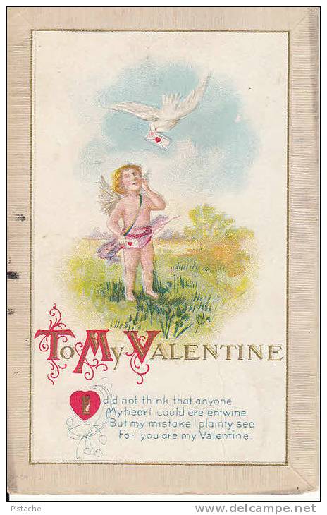 Valentine Valentin - Cherub Chérubin - Embossed - Written - 2 Scans - Valentine's Day