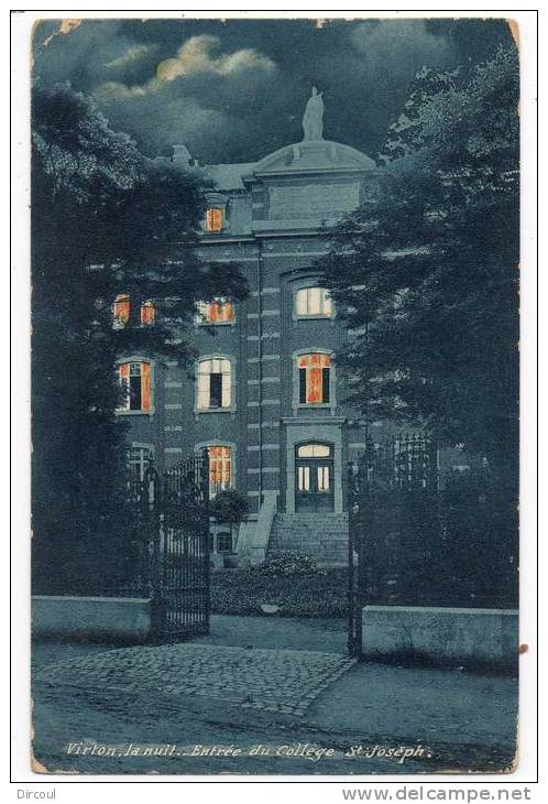 18757  -  Virton La  Nuit  Entrée  Du  Collège  St  Joseph - Virton