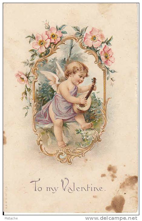 Valentine - Saint-Valentin - Cherub - 2 Scans - Mailed To Seaforth Ontario - Saint-Valentin