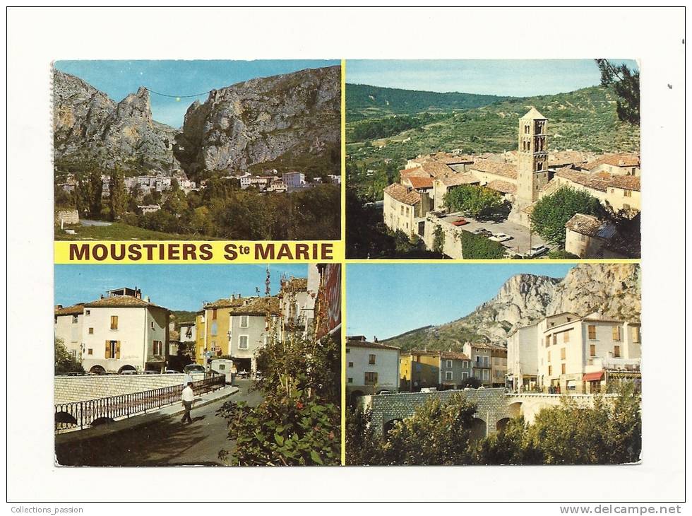Cp, 04, Moustiers Sainte Marie, Multi-Vues, Voyagée 1980 - Other & Unclassified