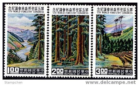 Taiwan 1960 Forestry Congress Stamps River Cable Car Forest Flora Plant Gondola - Ongebruikt