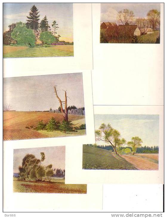 GOOD LITHUANIA 17 Postcards Set 1958 -  Lithuanian Painter Gimtasis Kaimas - Lituanie