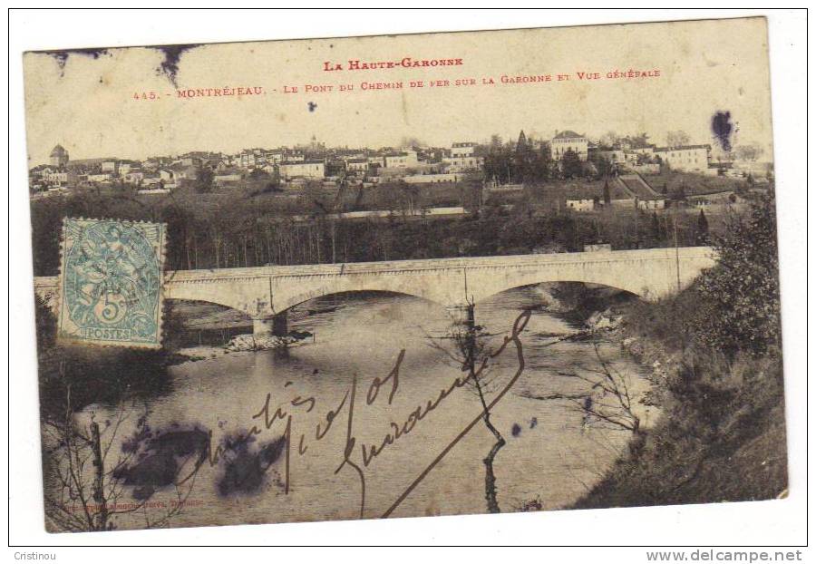 31 MONTREJEAU Le Pont Du Chemin De Fer Sur La Garonne 1905 - Montréjeau