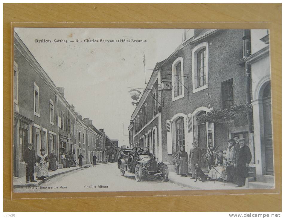 BRULON-RUE CHARLES BARREAU ET HOTEL BRENNUS-BEAU PLAN-ANIMEE-SELECTION - Brulon