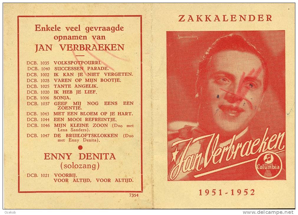 Kalender 1951 - 1952 Jan Verbraeken - Kleinformat : 1941-60