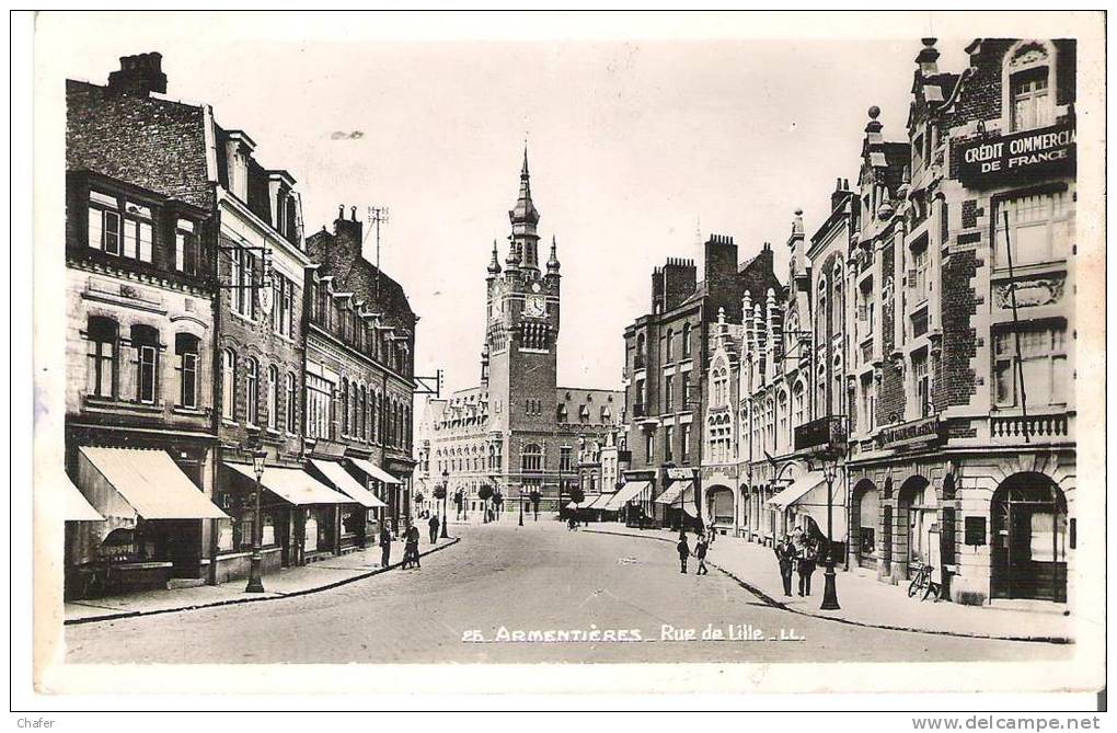 - CP Glacée -  25 - Armentières - (nord) - Rue De Lille - Armentieres