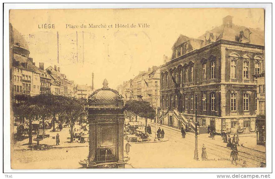 D8421 -  Liège - Place Du Marché Et Hôtel De Ville - Luik