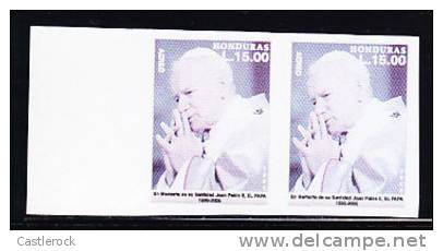 B)2005 HONDURAS SCN1189-A POPE JOHN PAUL II MNH IMPERFORATE PAIR - Honduras