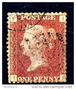 GB QV 1858-79 1d Plate 105, Corner Letters FI, Used - Oblitérés