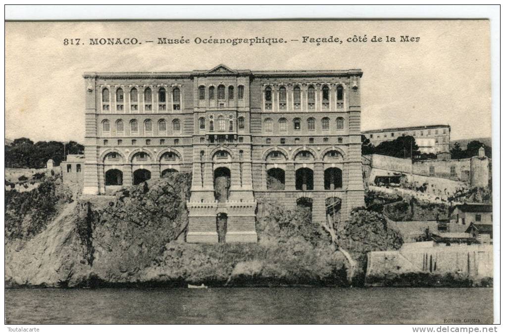 CPA MONACO MUSEE OCEANOGRAPHIQUE FACADE COTE DE LA MER - Museo Oceanografico