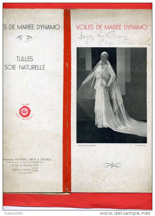 CATALOGUE VOILE BRODE TULLE MALINES DE MARIEE DYNAMO VAUTHERET GROS LAFORGE 15 RUE DE BARABAN LYON - Mariage