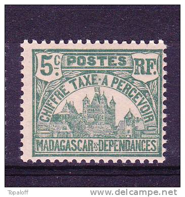 Madagascar Taxe N°10 Neuf Sans Charniere Vieilli - Postage Due