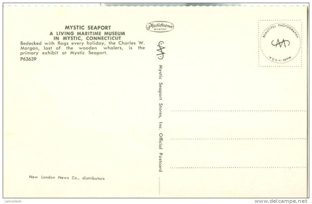 USA – United States – Mystic Seaport, Connecticut, Bedecked With Flags, 1960s Unused Postcard [P6005] - Autres & Non Classés