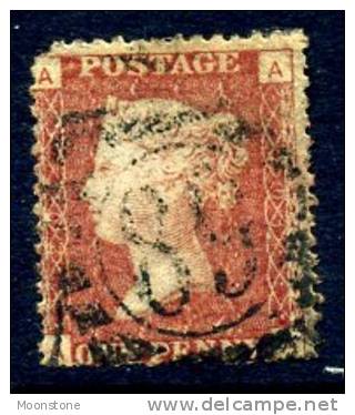 GB QV 1858-79 1d Plate 200, Corner Letters AA, Used - Oblitérés