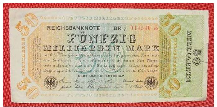 (1042296) Banknote 50 Milliarden Reichsmark, Berlin 1923. Ro. 117. Deutsches Reich. Geldscheine # Nlvnoten - 50 Miljard Mark