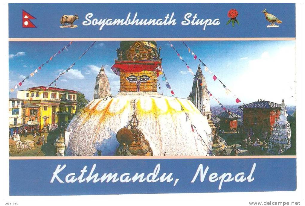 CPM NEPAL  KATMANDOU  KATHMANDU SOYAMBHUNATH STUPA  MONKEY TEMPLE DES SINGES(NON ECRITE ) - Népal