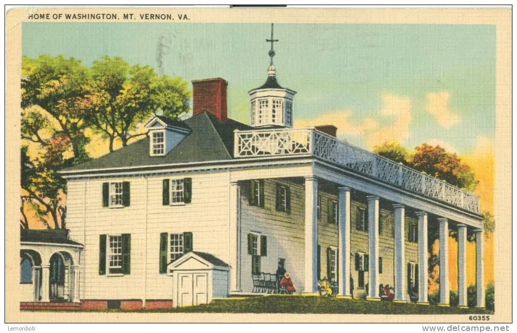 USA – United States – Home Of Washington, Mt. Vernon, VA, 1941 Used Postcard [P6014] - Other & Unclassified