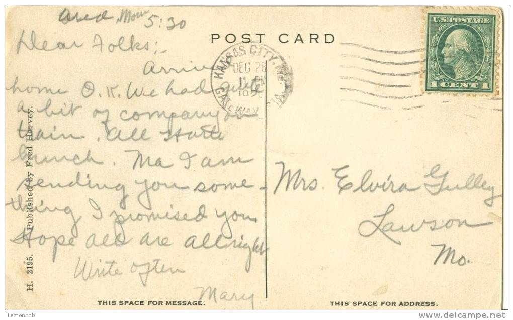 USA – United States – The Paseo, Sunken Garden, Kansas City, MO, 1920s Used Postcard [P6032] - Kansas City – Missouri