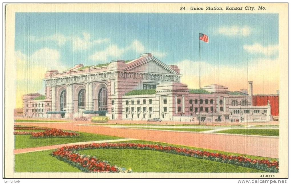 USA – United States – Union Station, Kansas City, MO, Unused Linen Postcard [P6035] - Kansas City – Missouri