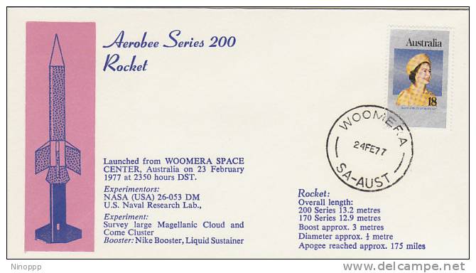 Australia-1977  Aerobee Series 200 Rocket  Souvenir Cover - Océanie