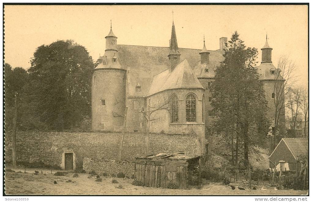 Carte Postale Du Vieux Château D'Ecaussines-Lalaing  (le Château Et La Chapelle Vue Du Berceau (nord))Editeur : Thill - Ecaussinnes