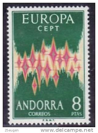 SPANISH ANDORRA 1972 EUROPA CEPT  MNH - 1972