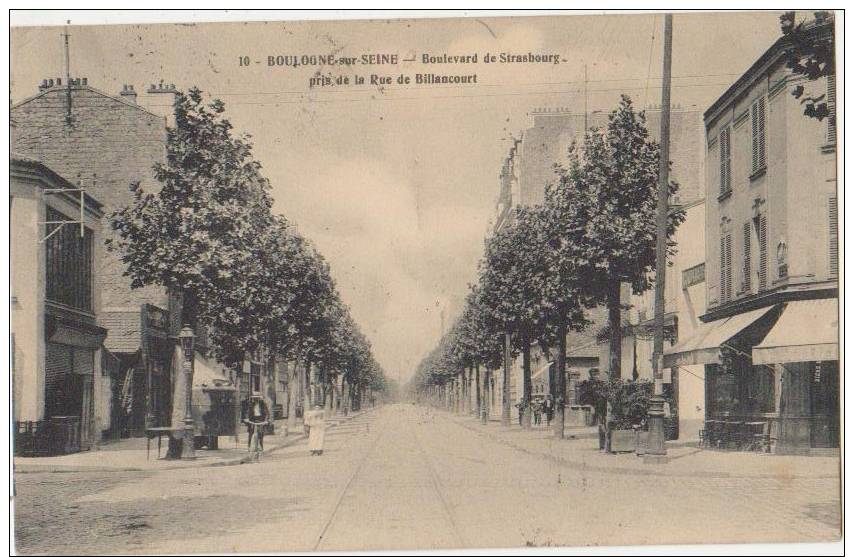 CPA 92 BOULOGNE SUR SEINE Boulevard De Strasbourg Prus De La Rue De Billancourt 1914 - Boulogne Billancourt