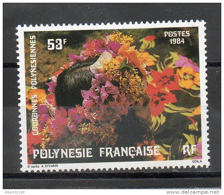 POLYNESIE Couronnes De Fleurs 53f Multicolore  1984 N°221 - Oblitérés