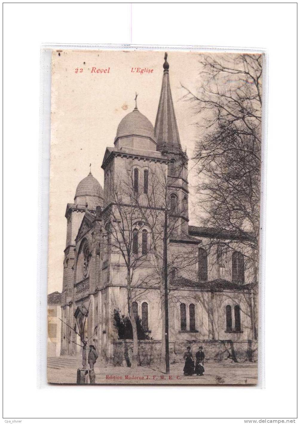 31 REVEL Eglise, Animée, Ed EM 22, 191? - Revel