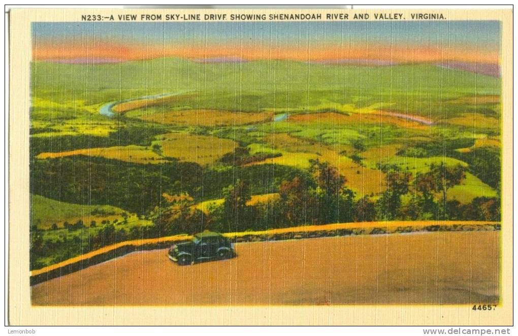 USA – United States – A View From Sky-Line Drive Showing Shenandoah River And Valley, Virginia, Unused Postcard [P6073] - Other & Unclassified