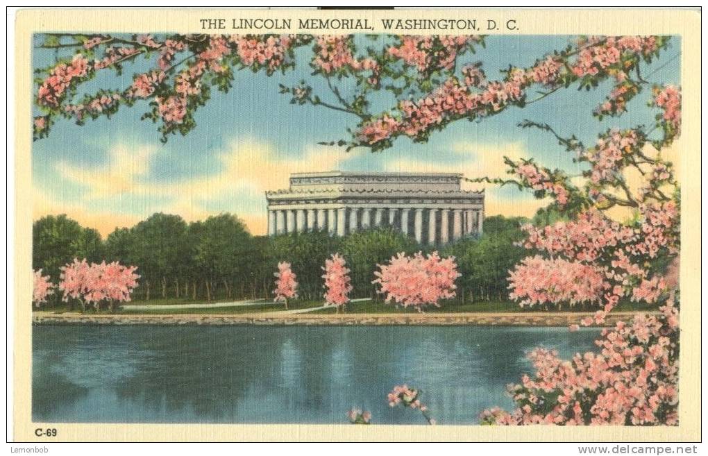 USA – United States – The Lincoln Memorial, Washington DC, Unused Linen Postcard [P6076] - Washington DC