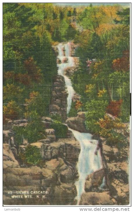 USA – United States – Silver Cascade, White Mts. NH, Unused Linen Postcard [P6082] - White Mountains