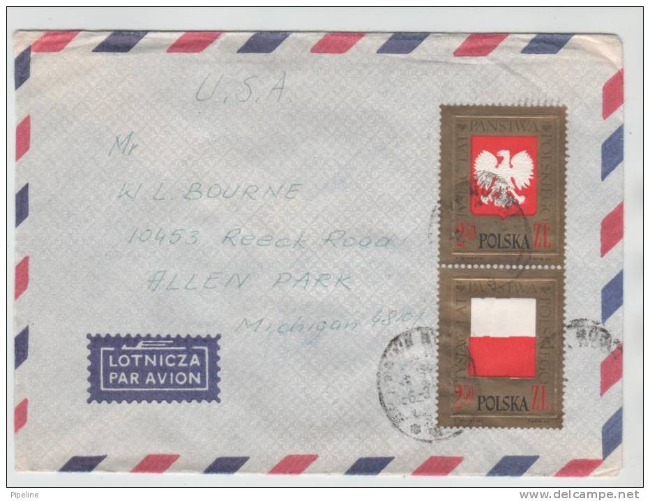 Poland Air Mail Cover Sent To USA 6-3-1972 - Avions