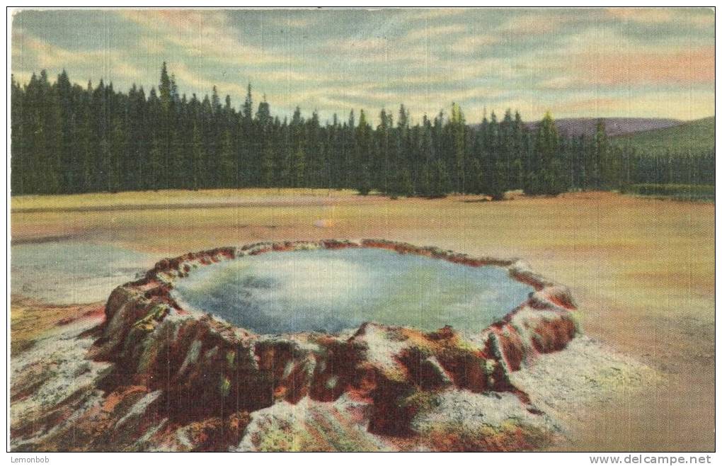 USA – United States – Punch Bowl Spring, Upper Geyser Basin, Yellowstone National Park, Unused Linen Postcard [P6098] - USA Nationalparks