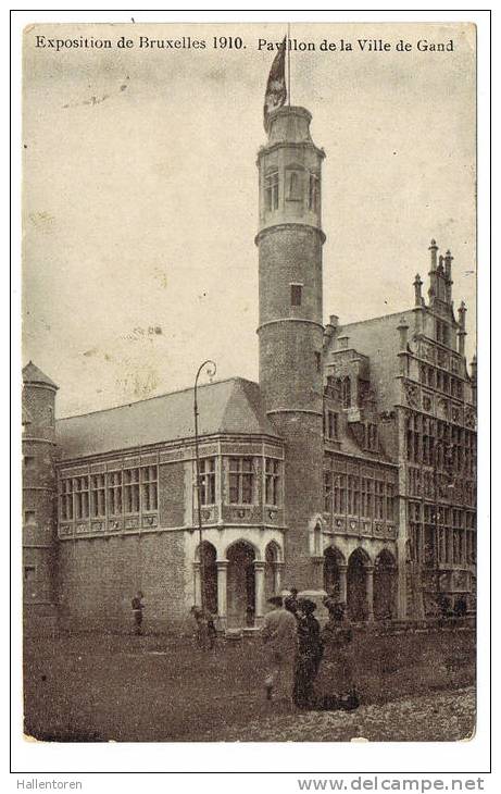 Exposition De Bruxelles 1910. Pavillon De La Ville De Gand (fotokaart) - Festivals, Events