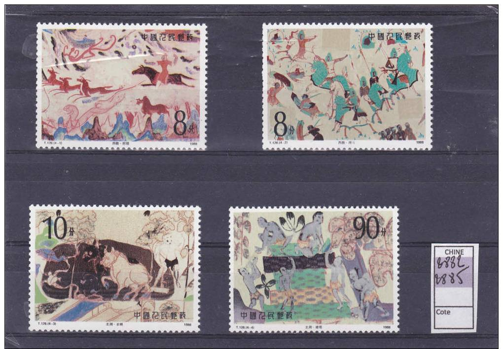 CHINE 1988 - 2882-2885 - Fresques Bouddhiques - Nuovi