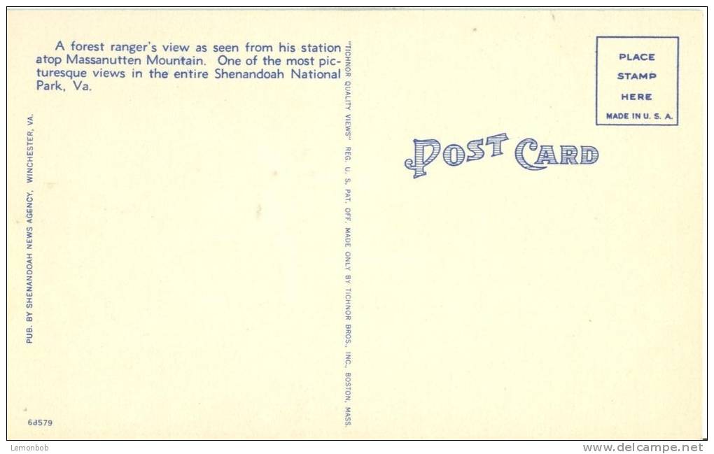 USA – United States – Seven Bends Of The Shenandoah River, Unused Linen Postcard [P6107] - Altri & Non Classificati