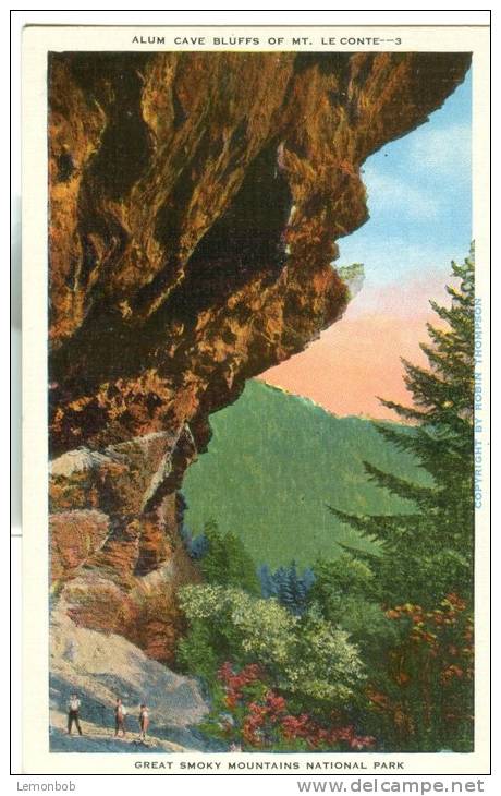 USA – United States – Alum Cave Bluffs Of Mt. Le Conte, Great Smoky Mountains National Park 1920s Unused Postcard [P6112 - USA National Parks