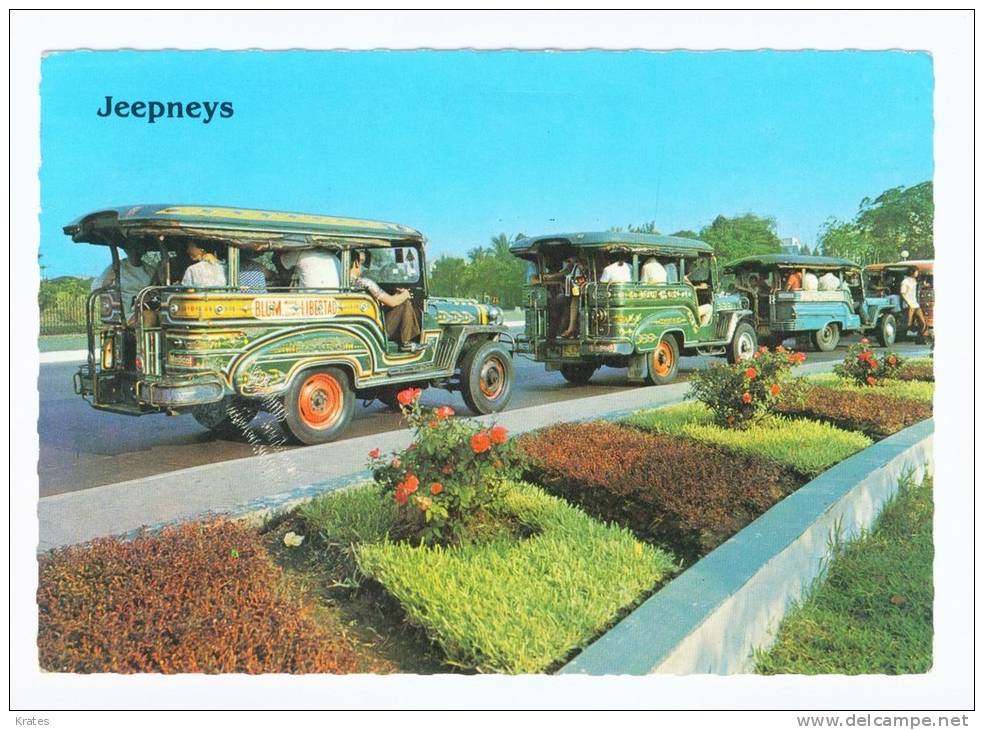 Postcard - Jeepneys, Philippines   (V 1172) - Taxis & Huurvoertuigen