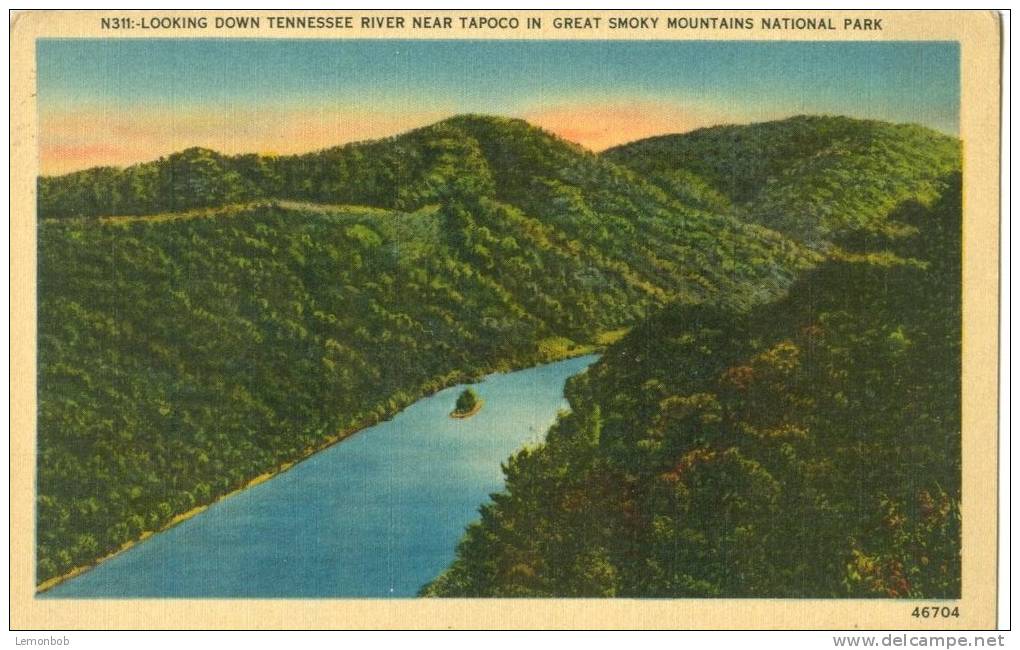 USA – United States – Looking Down Tennessee River Near Tapoco In Great Smoky Mountains National Park Postcard[P6126] - USA Nationale Parken