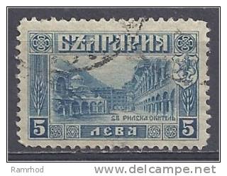 BULGARIA 1921 Rila Monastery - 5l. - Blue  FU - Used Stamps