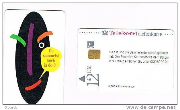 GERMANIA (GERMANY) - DEUTSCHE TELEKOM (CHIP) - 1992  DU SAMMELST MICH JA DOCH    A29    - USED ° - RIF. 5777 - A + AD-Reeks :  Advertenties Van D. Telekom AG