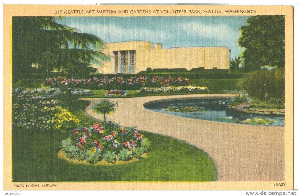 USA – United States – Seattle Art Museum And Gardens At Volunteer Park, Seattle, Washington, Unused Linen Postcard[P6135 - Seattle
